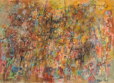 Abstract, 1986, mixed media on paper, 50x70