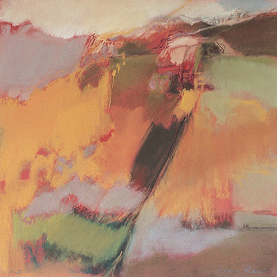 Landscape IV, 1983, pastel on paper, 46x46, Collection of Ramat Gan Museum of Israeli Art (Medium)
